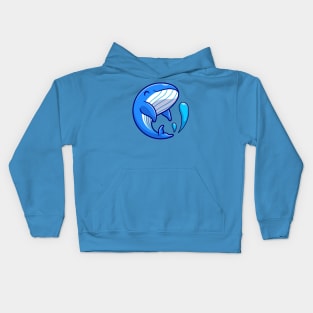 Cute Whale Swimming Cartoon Kids Hoodie